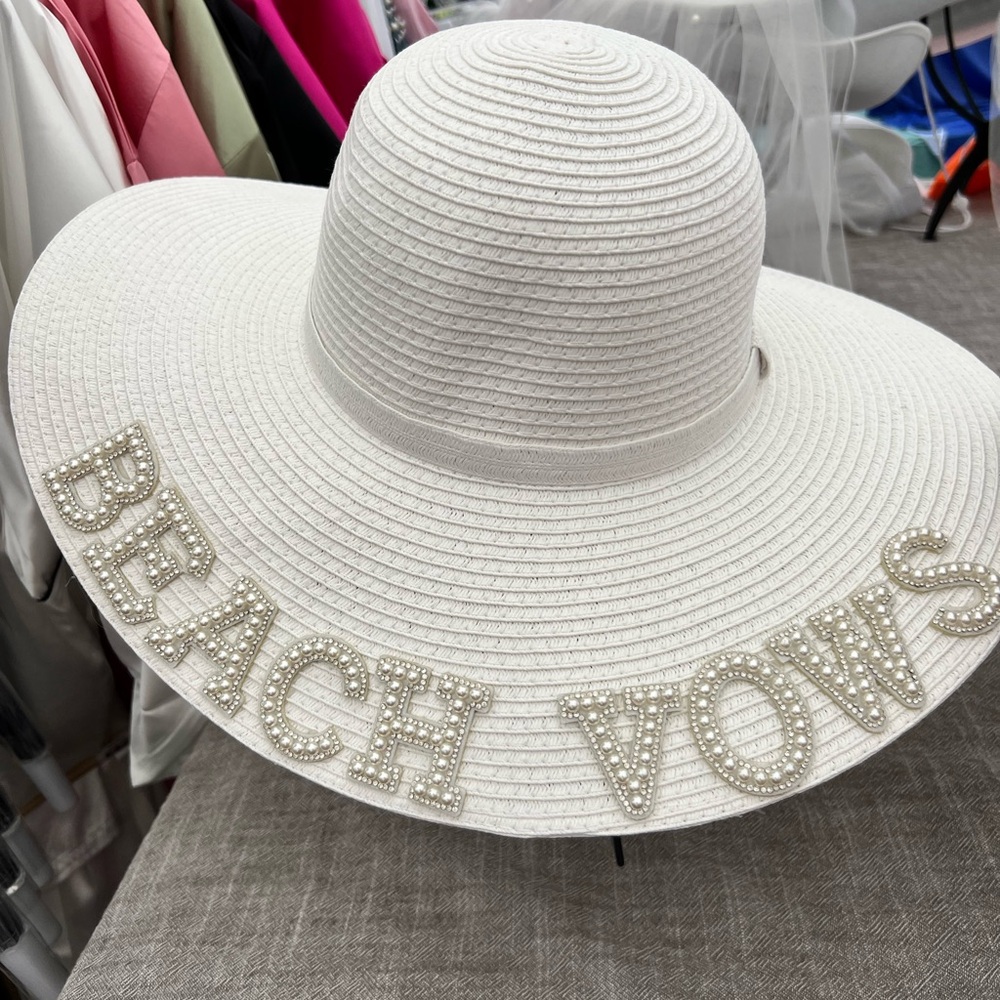 White Beach Vows Sun Hat